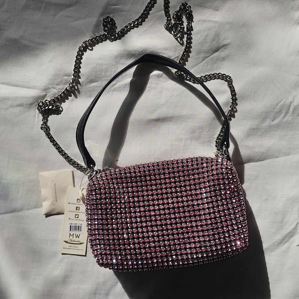 Pink Crystal Embellished Women's Bag